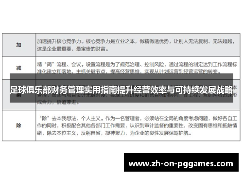 足球俱乐部财务管理实用指南提升经营效率与可持续发展战略