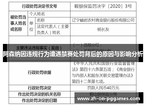阿森纳因违规行为遭遇禁赛处罚背后的原因与影响分析